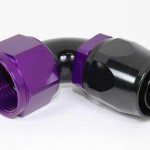 custom anodising black-and-purple-hose-end