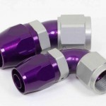 custom anodising purple-and-silver-hose-ends
